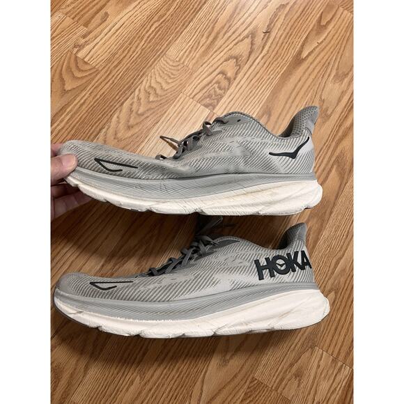 Hoka One One Shoes Mens Size 15 D Clifton 9 Harbor Mist Running Athletic Sneaker - Picture 5 of 9